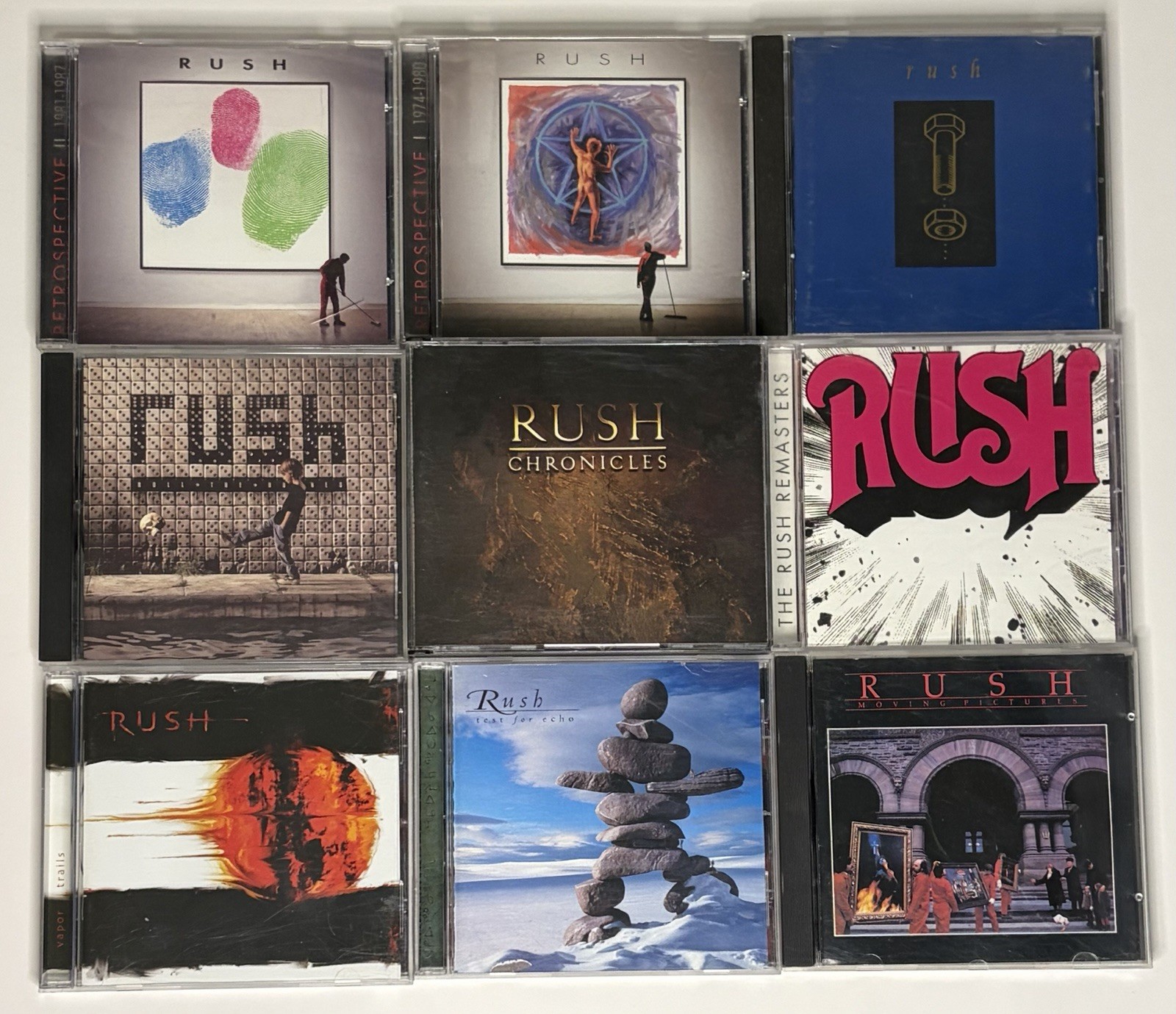 Lot 9 Rush CDs Chronicles Moving Pictures Counterparts Roll the Bones Vapor Trai