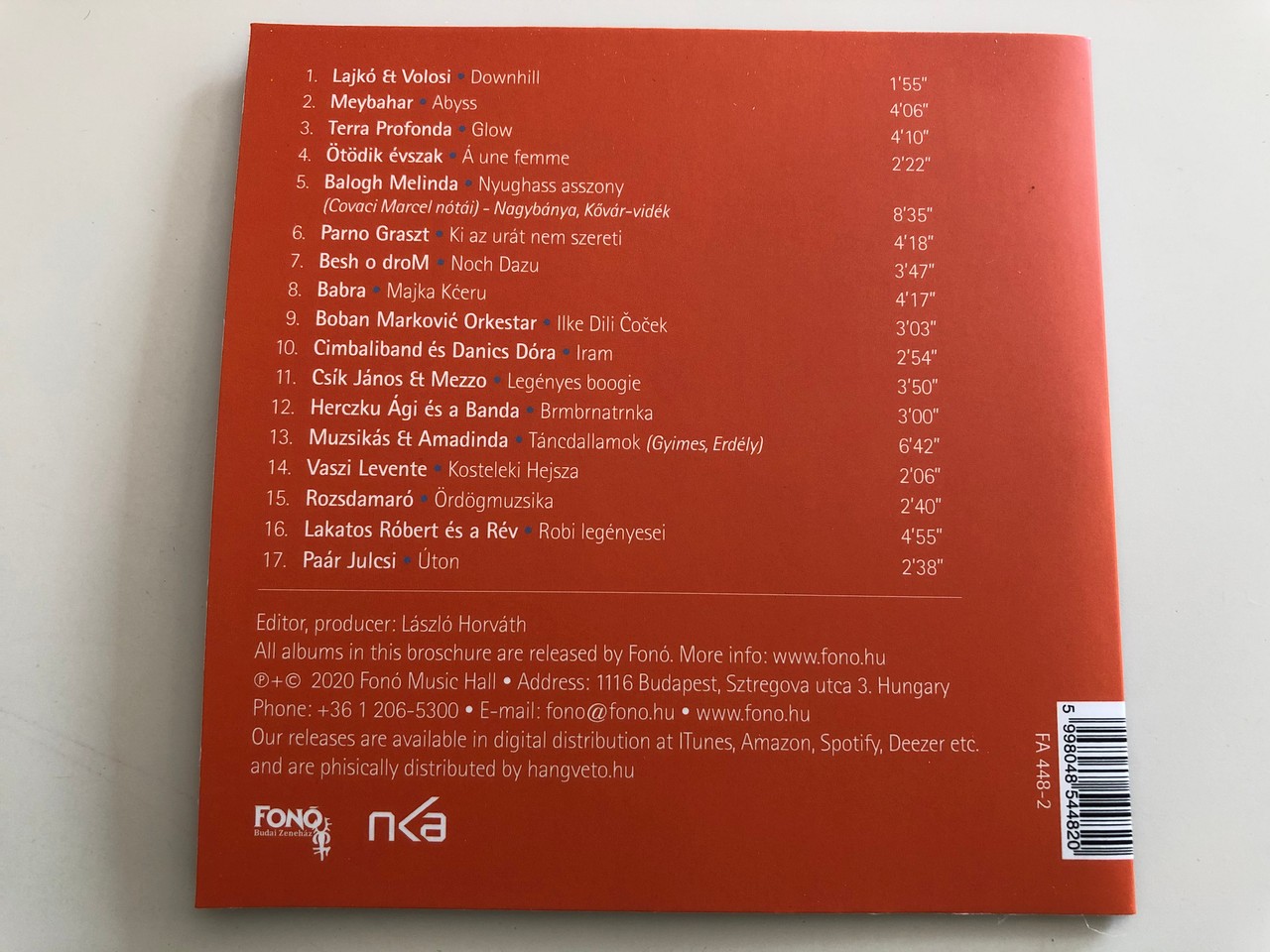 Fonó folk and world music selection 2020 CD Fono Budai Zenehaz - FA 448