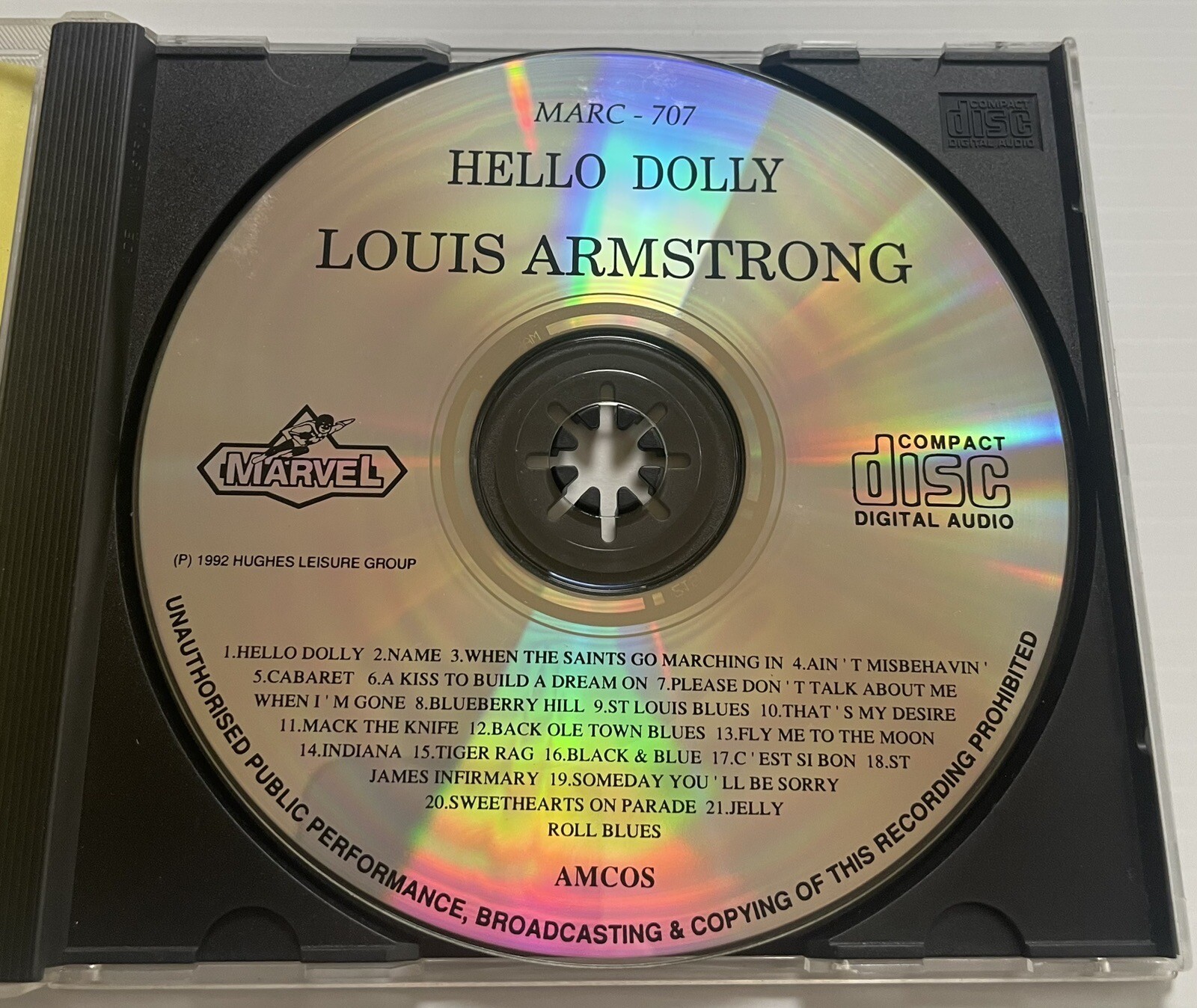 Louis Armstrong Hello Dolly Satchmo’s 20 Golden Greats CD Compact Disc Marv 1992