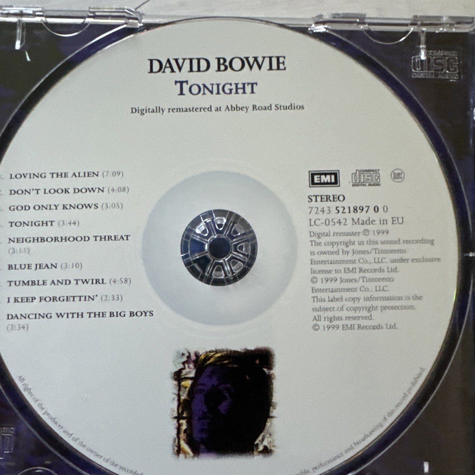 David Bowie TONIGHT - 24 bit Digitally Remastered 1999 (uk emi) MINT UNPLAYED!