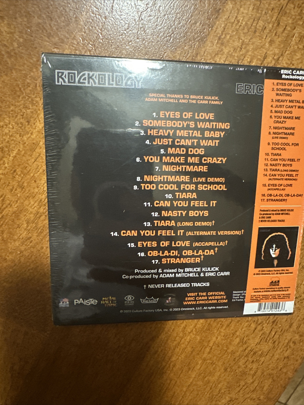 Eric Carr Rockology CD Limited to 500 copies Record Store Day KISS RSD 2023 NEW