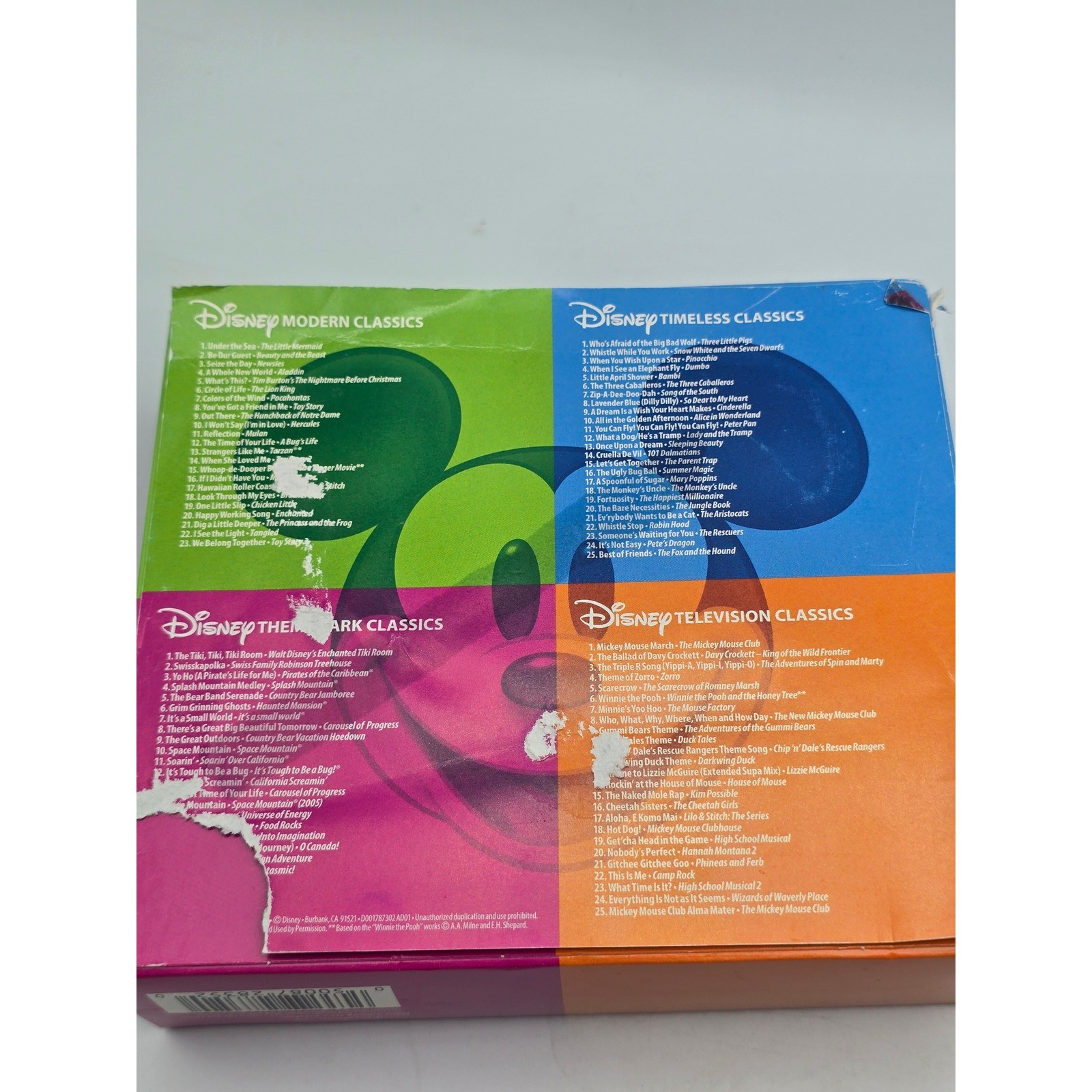 Disney Classics 4 CD Box Set Timeless Modern Television Theme Park Classics 2013