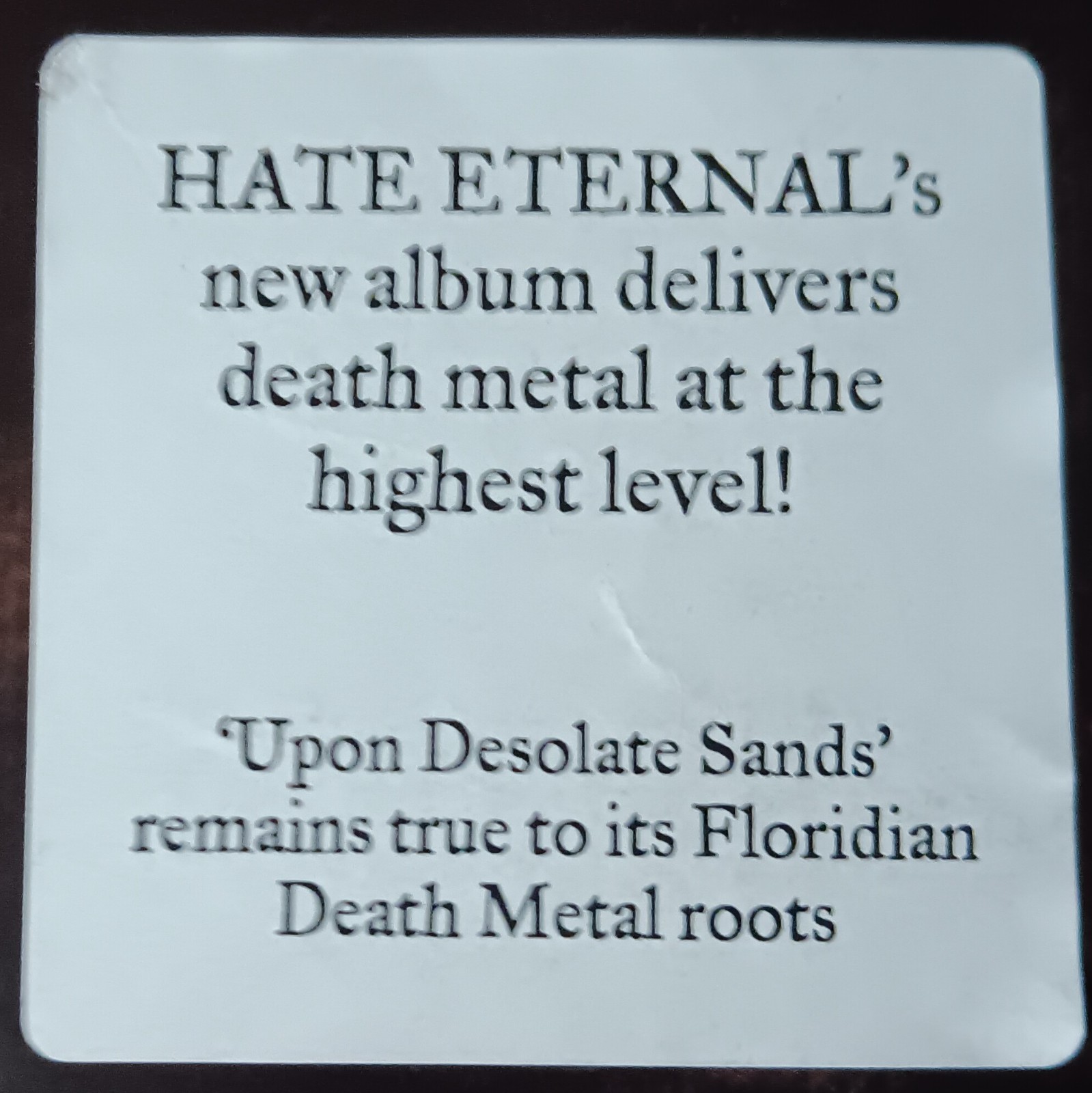 HATE ETERNAL Upon Desolate Sands cd morbid angel deicide cannibal corpse death