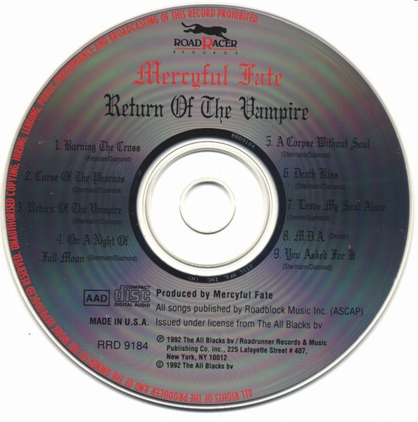 Mercyful Fate - Return Of The Vampire (CD, Comp) (Near Mint (NM or M-)) - [Locat