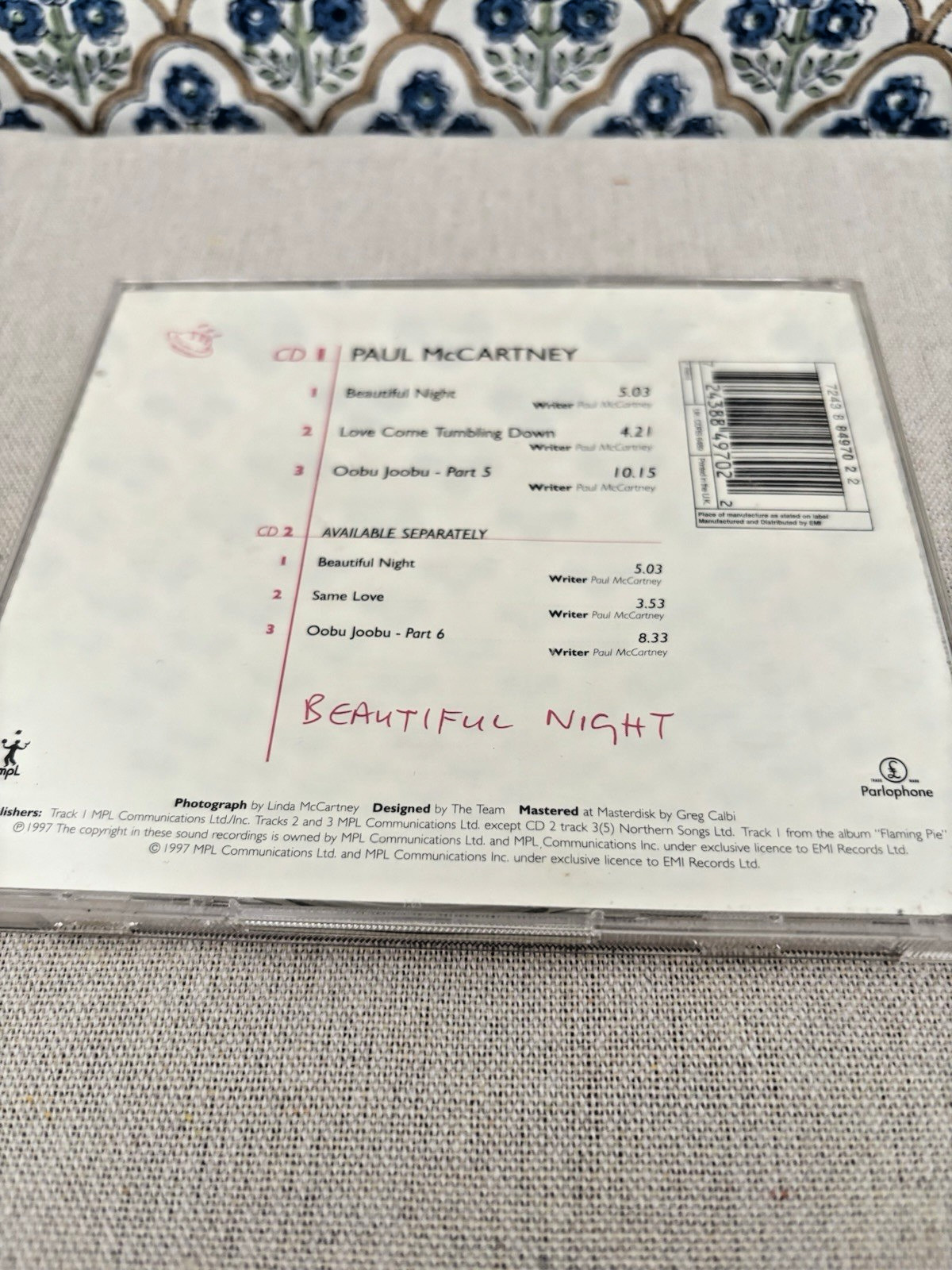 Paul McCartney - Beautiful Night CD1 1997 Parlophone CD single