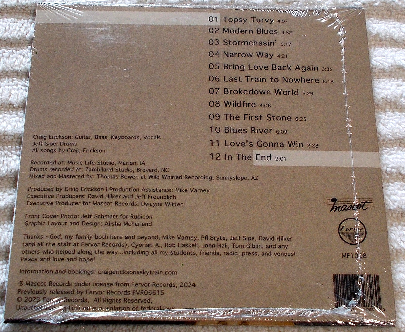 CRAIG ERICKSON - MODERN BLUES '23 IOWA GUITAR SLINGER ROUGH ROCKIN' BLUES SLD CD
