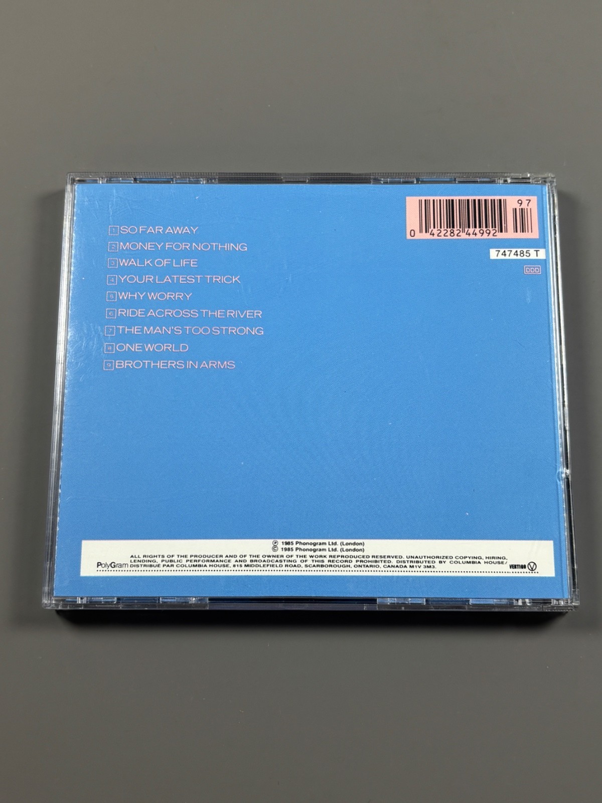Dire Straits: Brothers in Arms Audio CD 1985 Phonogram Records