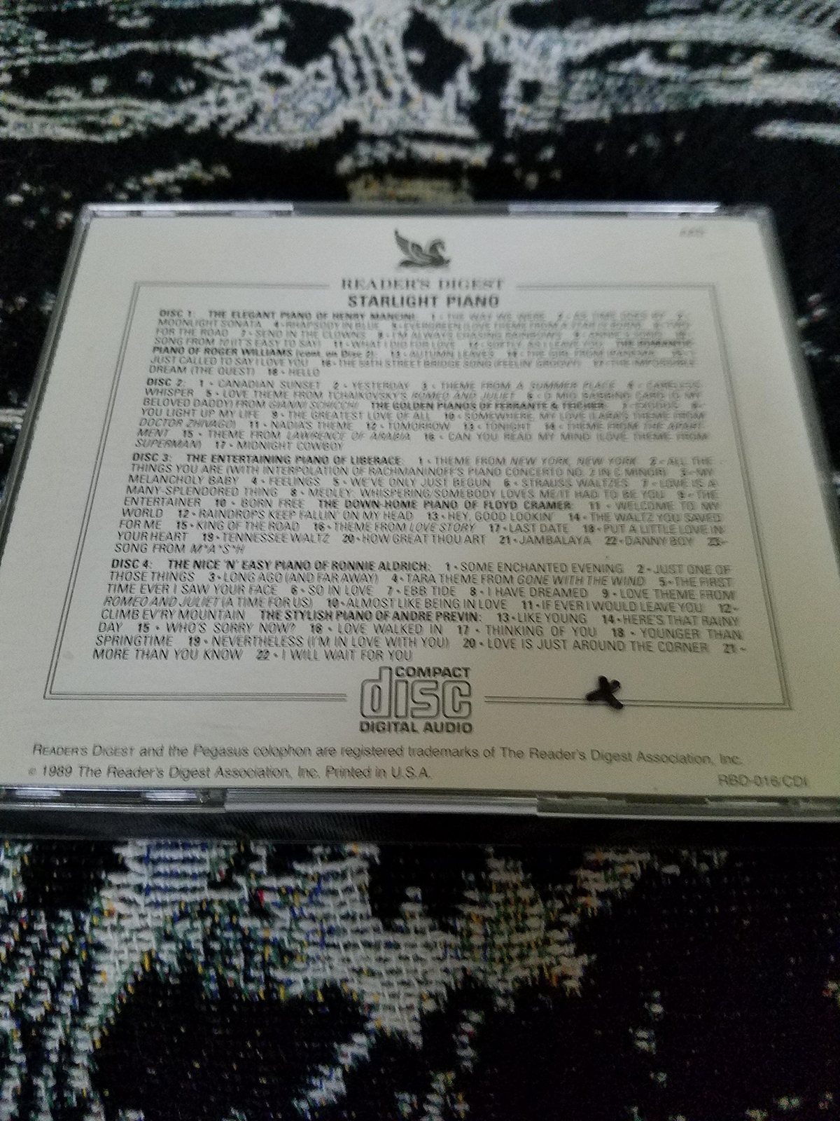 READER'S DIGEST STARLIGHT PIANO 4 CD SET Very Good Condition Free Shipping
