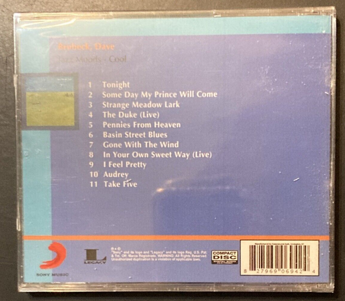 Dave Brubeck CD Jazz Moods Cool Sony Legacy NEW SEALED
