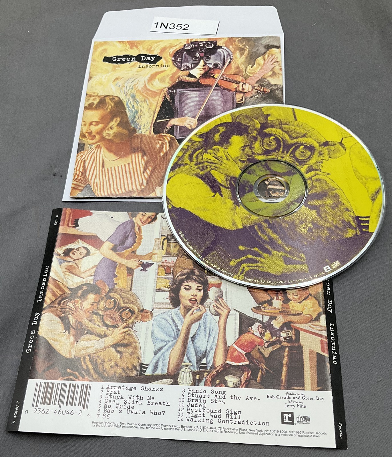 Insomniac by Green Day (CD, 1995) No Case #1N352