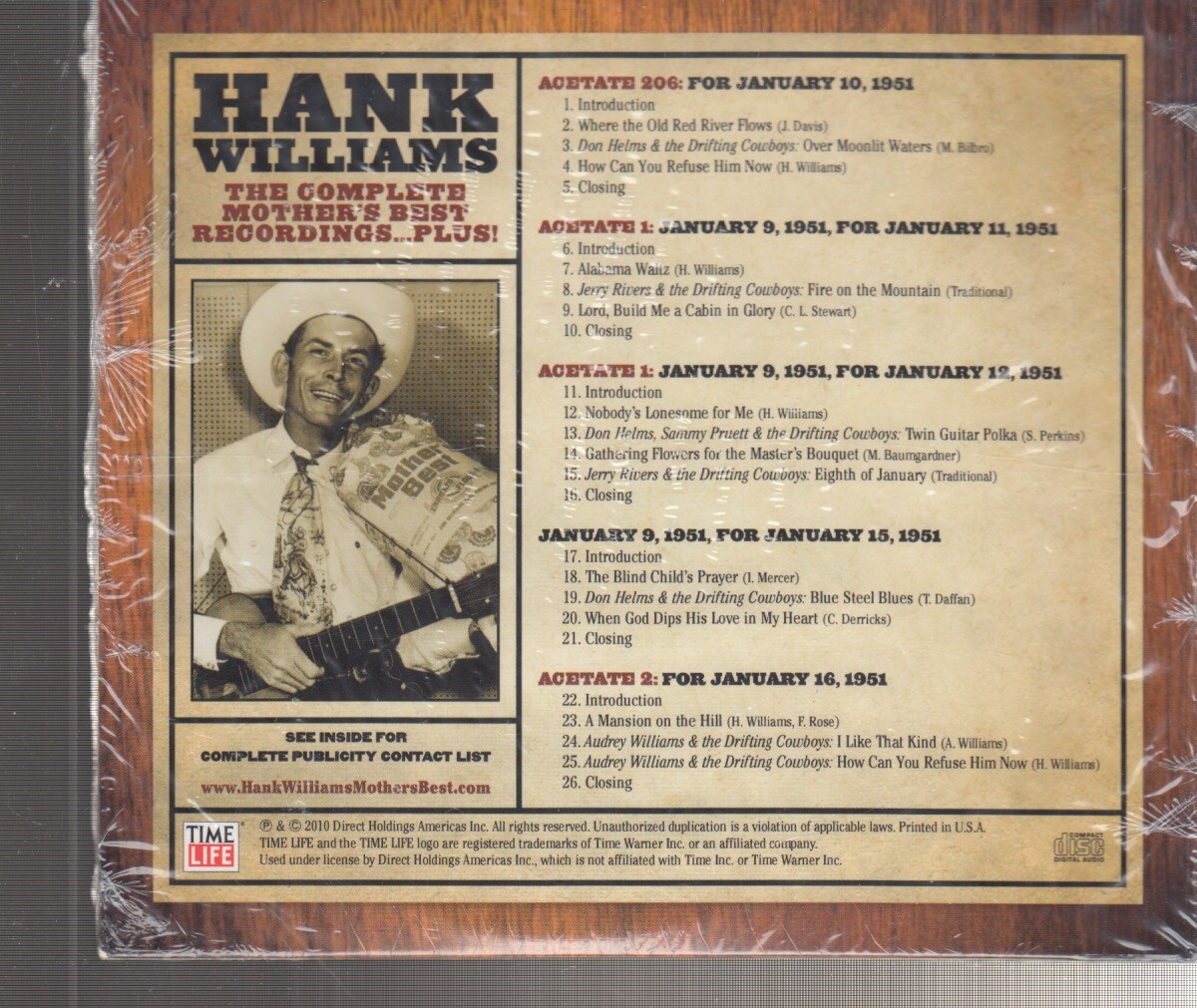 hank williams SAMPLER of 16 disc box set cd promo sealed