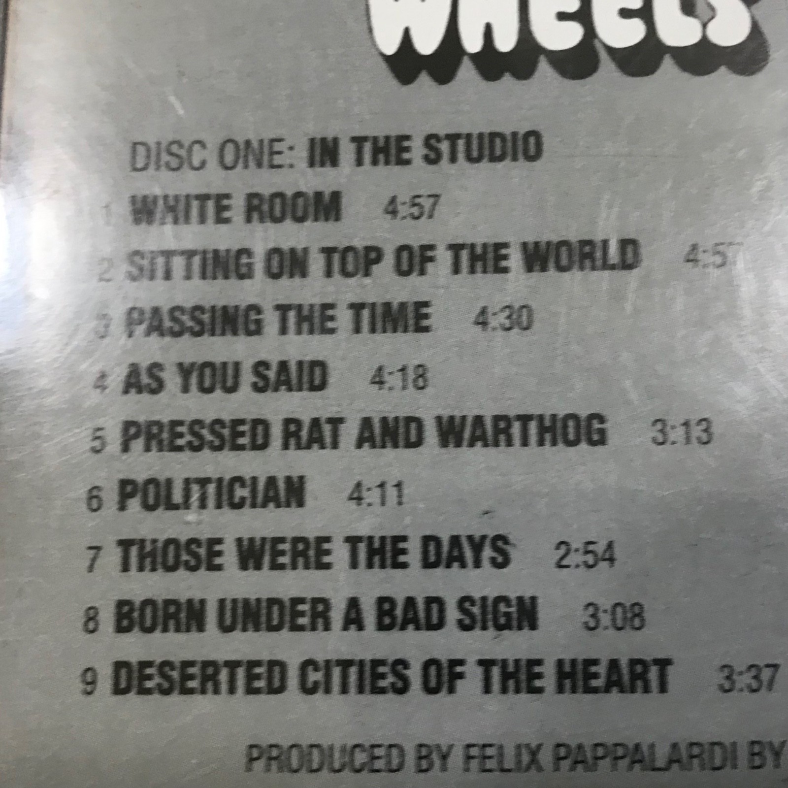 Cream Wheels of Fire 2 CD Set In The Studio And Live At The Fillmore