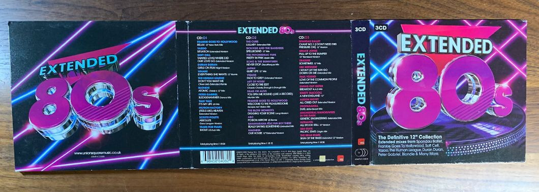 EXTENDED 80s THE DIFINITIVE 12" COLLECTION, 3-CDs JUST UNDER 4 HOURS OF AWESOME!