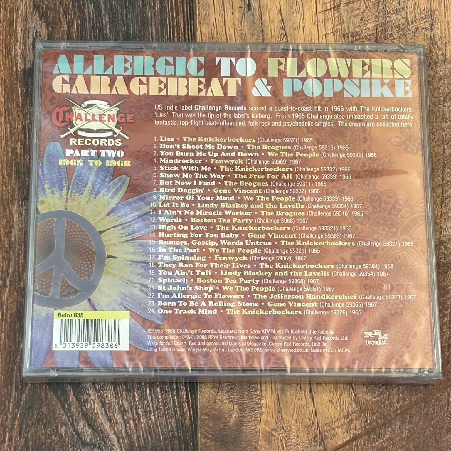 Allergic To Flowers Garagebeat & Popsike Part Two 1965-1968 CD Sealed