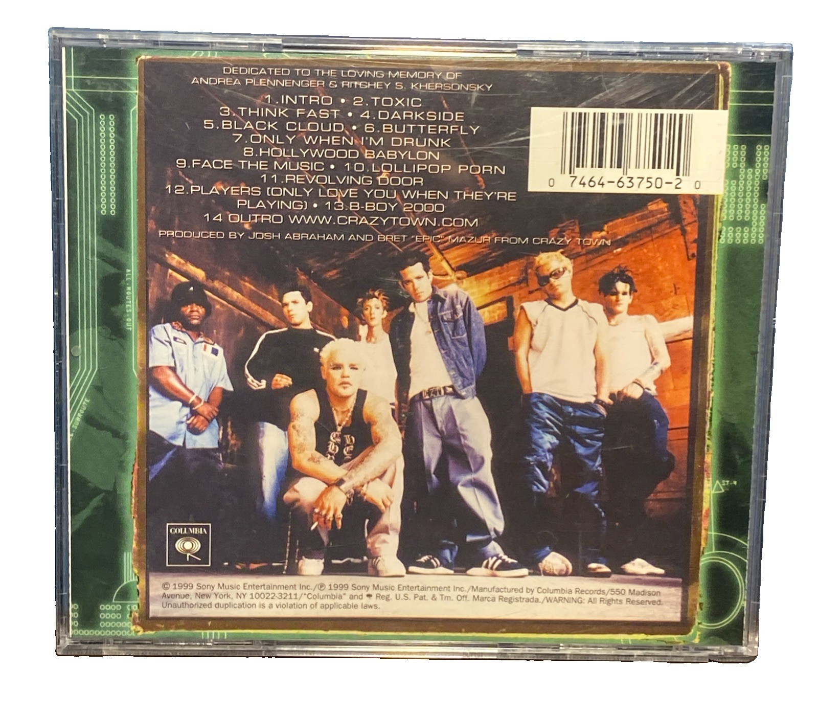 The Gift Of Game - Crazy Town CD - VTG Nu Metal 90s Album w/ Butterfly Hype, VGC