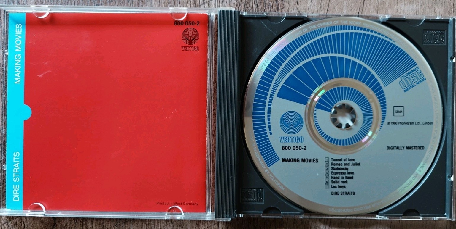 Dire Straits: Making Movies CD, West Germany Blue Swirl Pressing, Vertigo Smooth