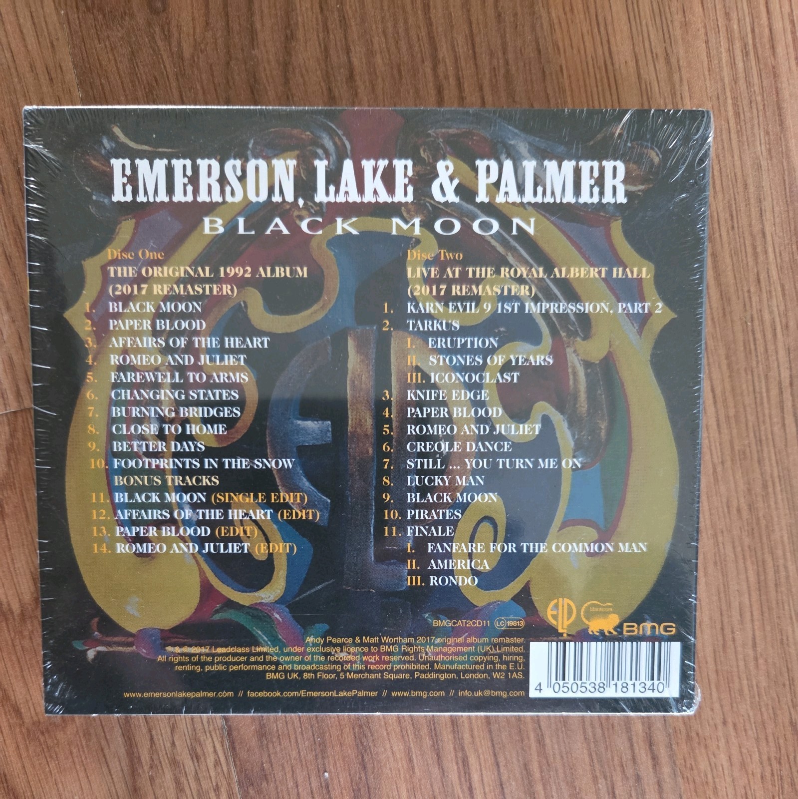 Emerson, Lake & Palmer - Black Moon (2CD, BMG 2017) New & Sealed