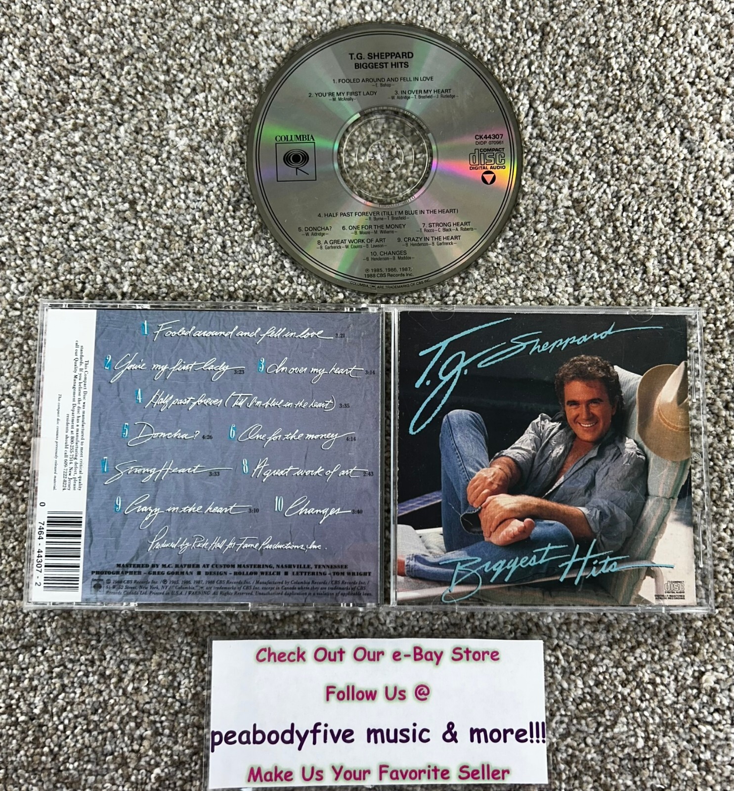 T.G. SHEPPARD - Biggest Hits CD - 1988 CBS Records - 10 Tracks