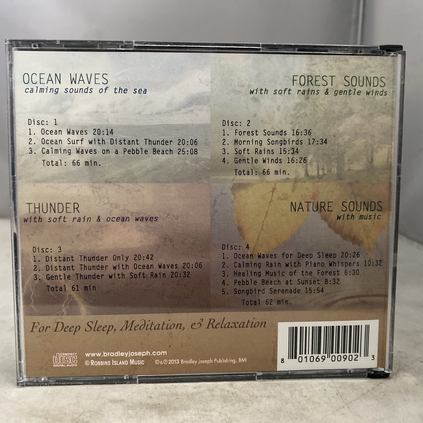 Nature Sounds 4 Album Set - Ocean Waves Forest Sounds Thunder 4 Disc
