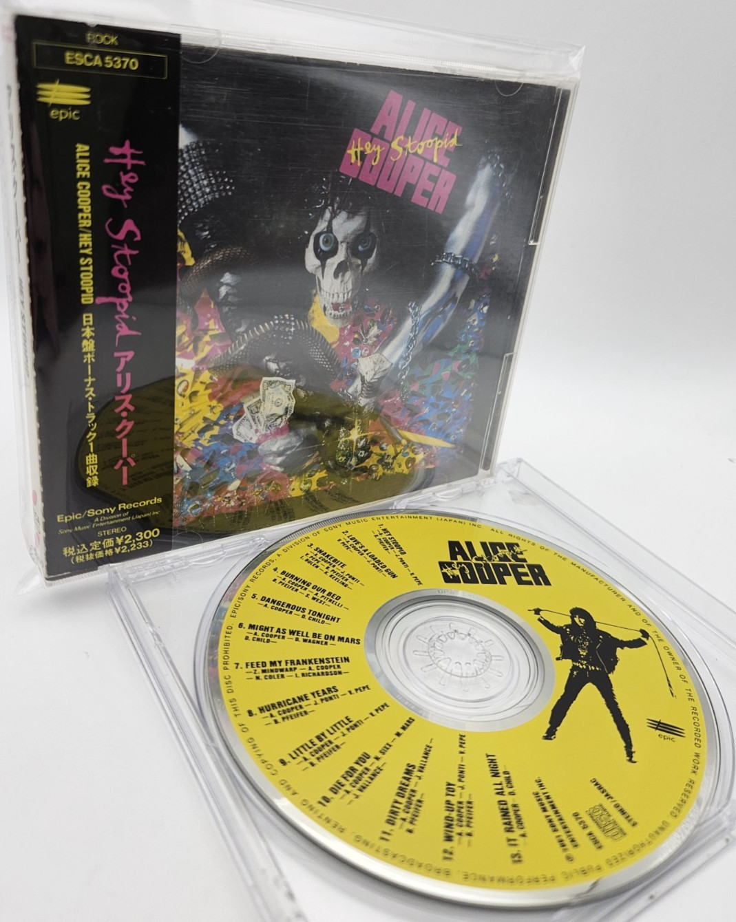 ALICE COOPER Hey Stoopid Japan 1st Edition CD ESCA 5370 w/OBI Bonustrack 1991