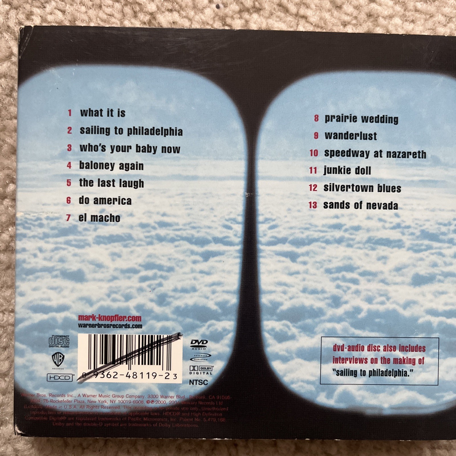 Mark Knopfler - Sailing To Philadelphia - CD/DVD, Album 2000