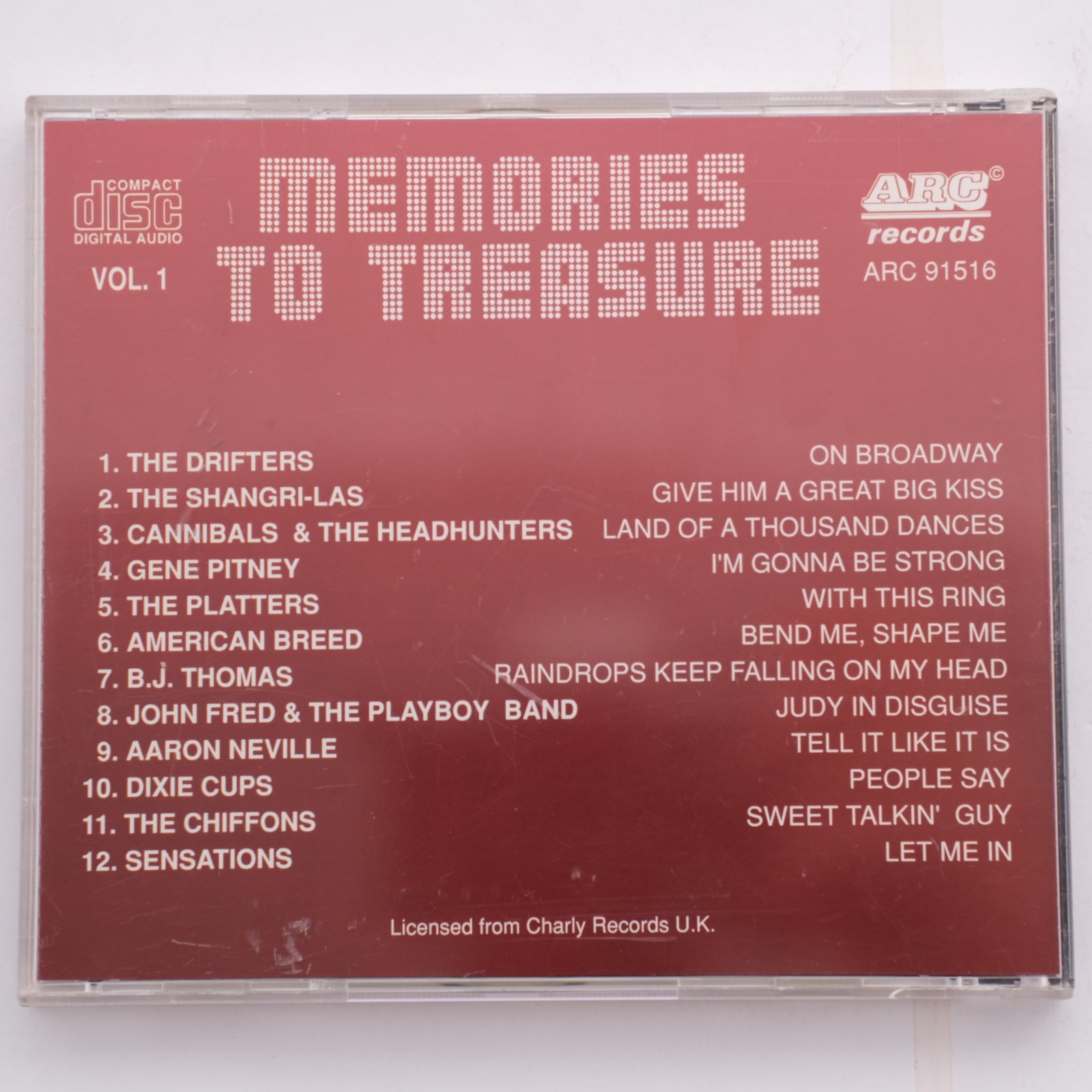 Various - Memories To Treasure Vol. 1 CD Album Drifters Shangrillas Dixie Cups