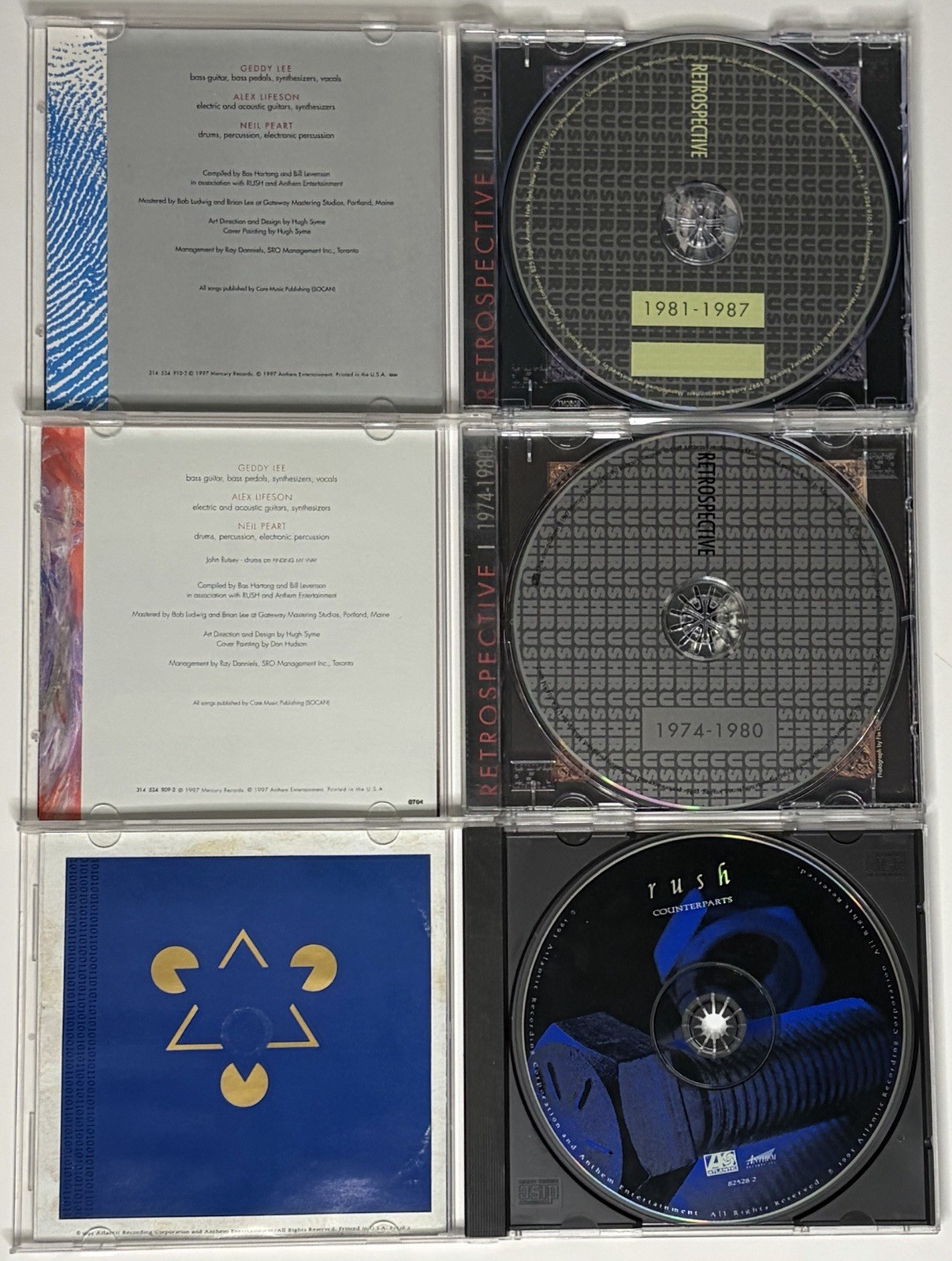 Lot 9 Rush CDs Chronicles Moving Pictures Counterparts Roll the Bones Vapor Trai