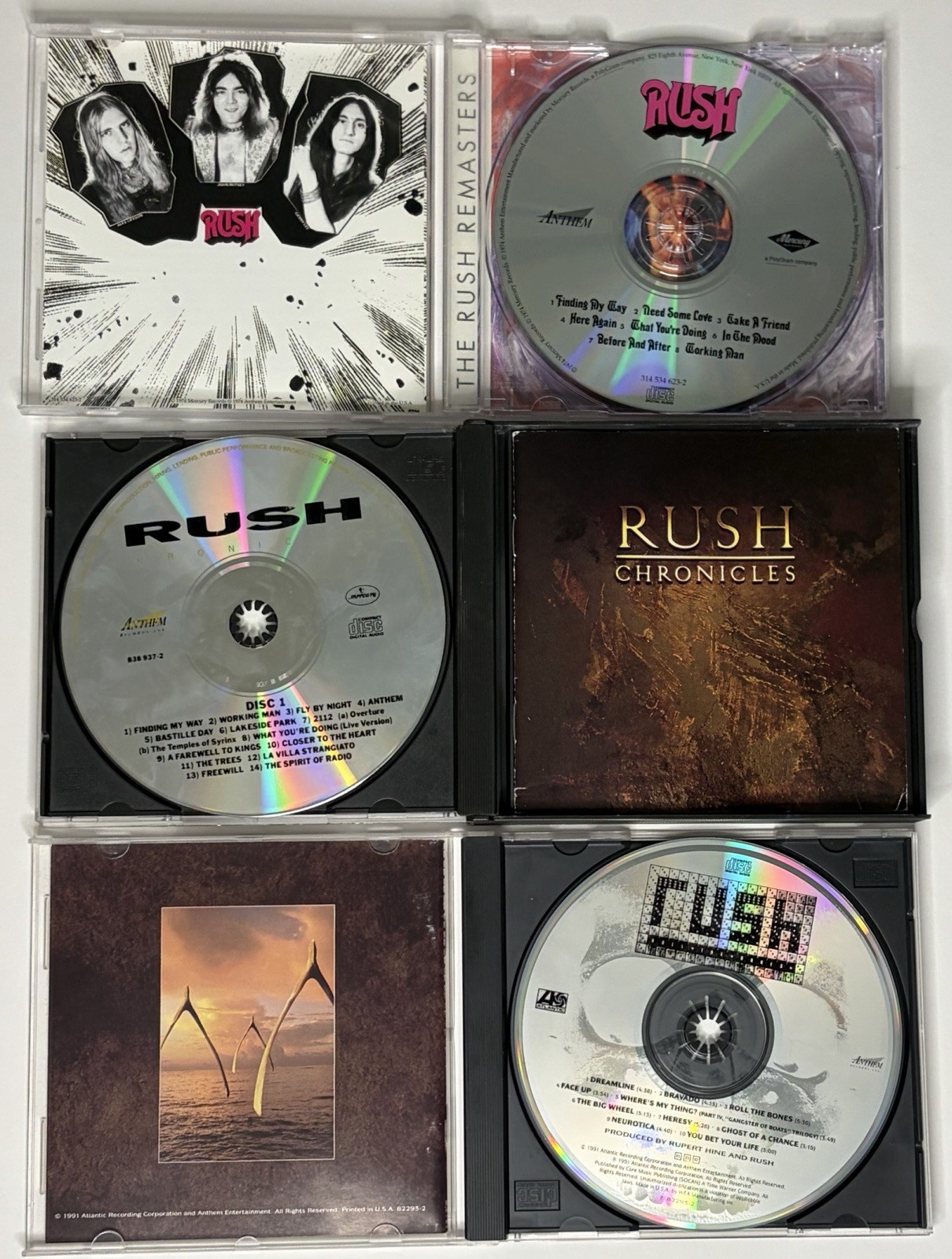 Lot 9 Rush CDs Chronicles Moving Pictures Counterparts Roll the Bones Vapor Trai