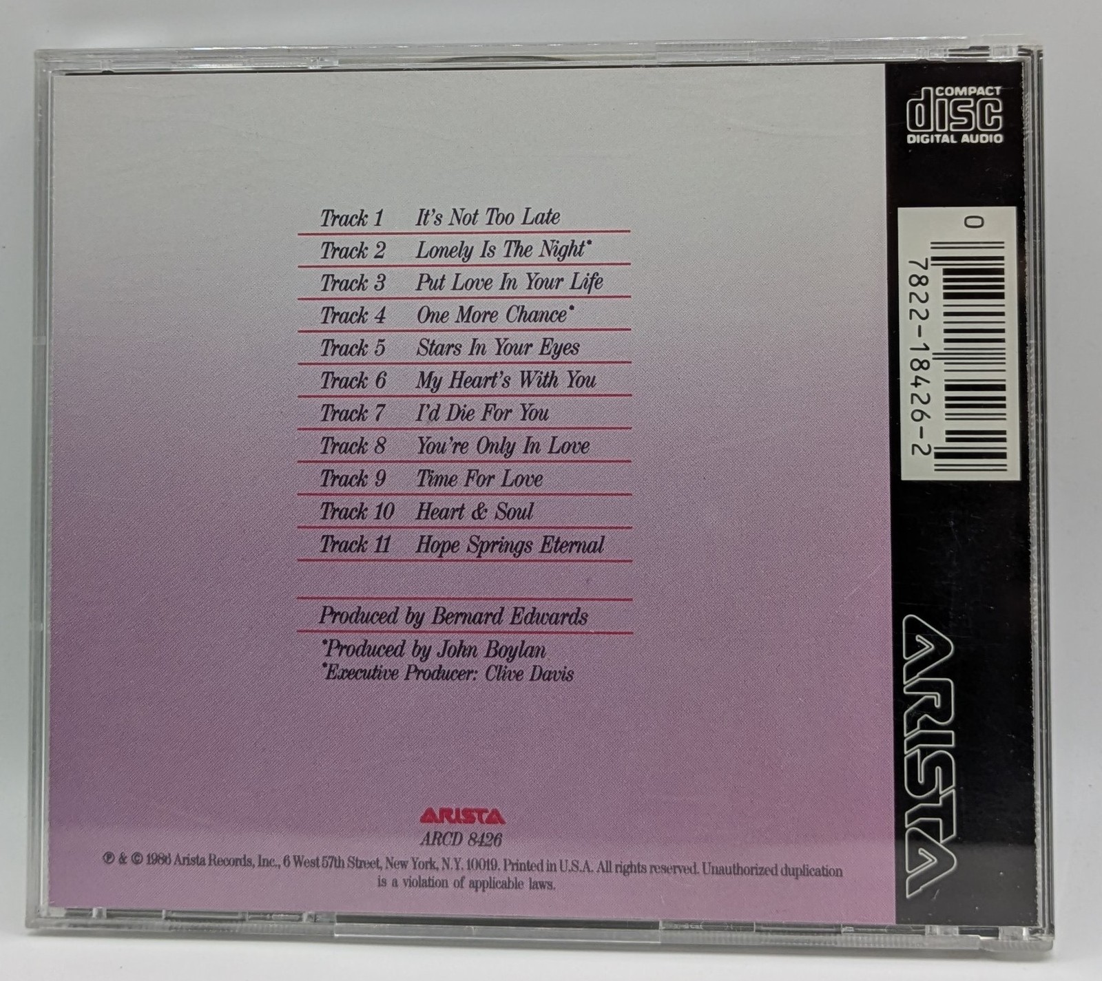Air Supply - Hearts In Motion CD Arista Records ARCD 8426 Pop Rock 1986 Japan