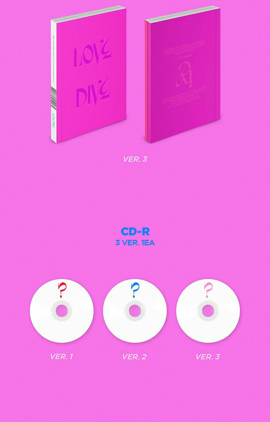 IVE [LOVE DIVE] 2nd Single Album RANDOM CD+Photo Book+Card+Hologram Card SEALED