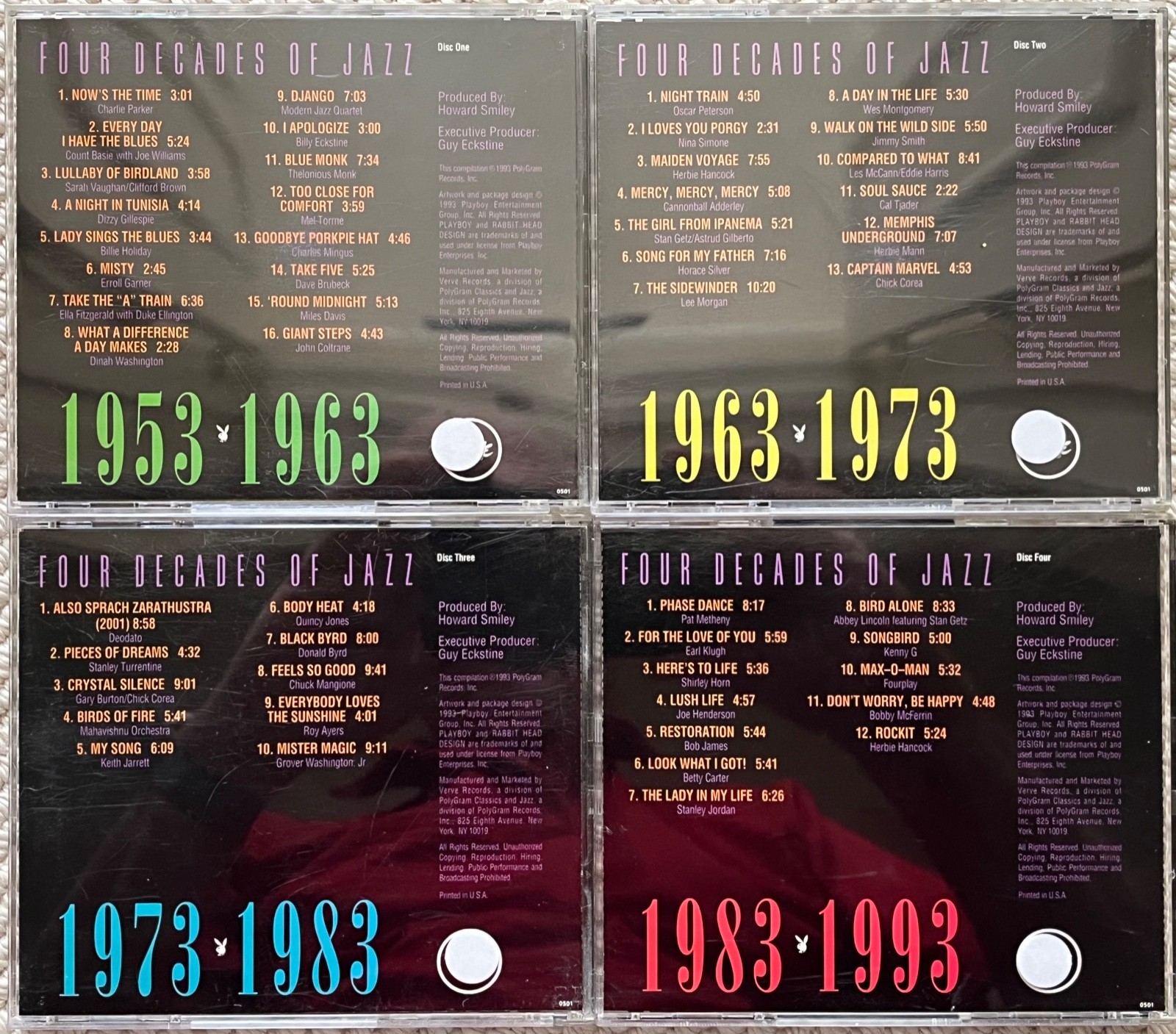 Jazz Compilations: 3 Sets of 4 (CD, 12-Disc) Details in photos. Pristine discs.