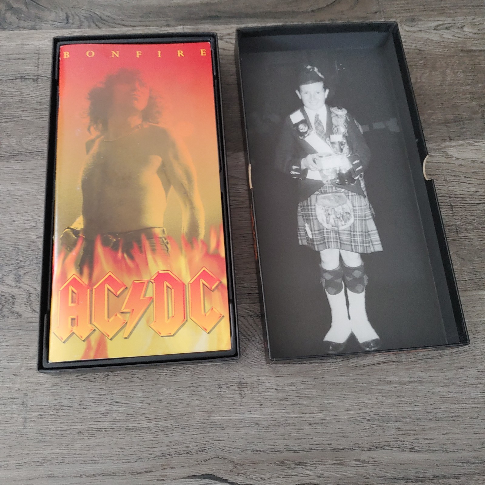 Bonfire by AC/DC (CD, 1997) Box Set Discs Posters/ Guitar Pick