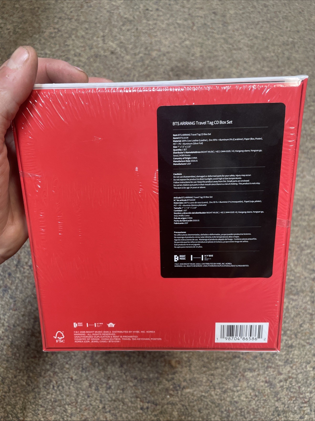 BTS ARIRANG Travel Tag CD Box Set