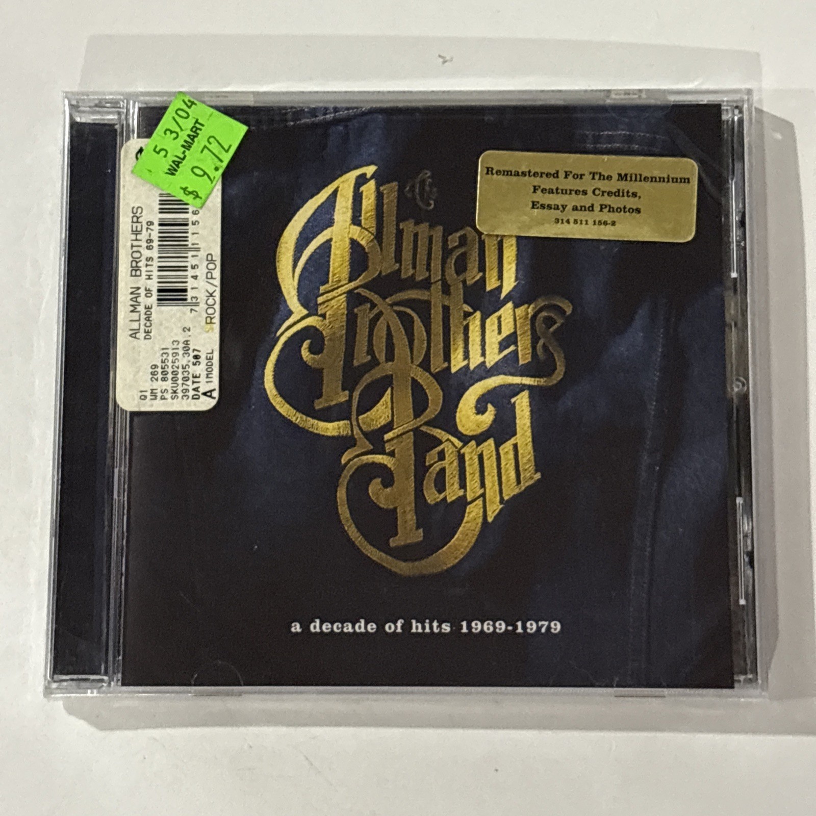 The Allman Brothers Band - A Decade of Hits 1969-79 (CD, 2000) NEW SEALED *Read