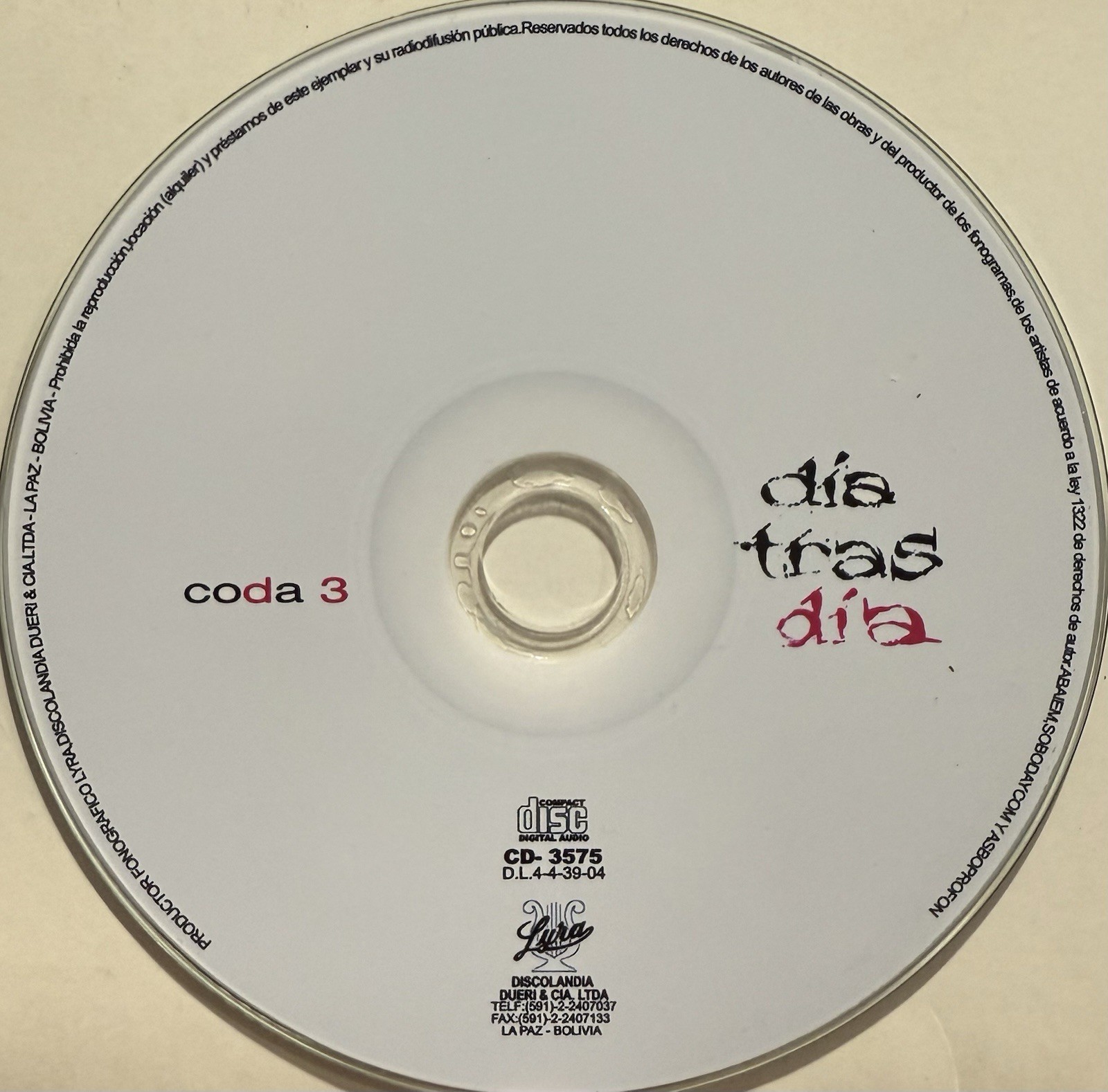 Coda 3 " 1990 - 1995 " Box Set 4 CD-R AUTHENTIC 90’s ROCK MUSIC FROM BOLIVIA