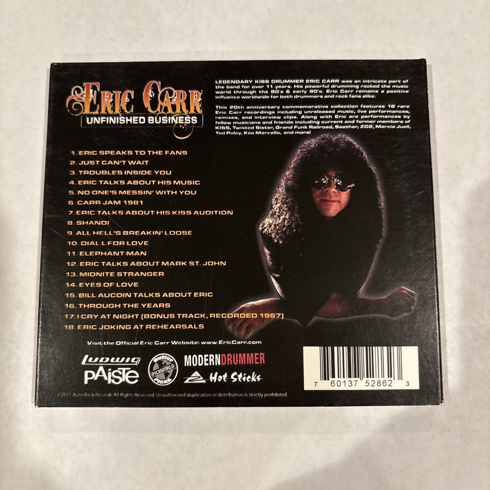 Eric Carr Unfinished Business CD 2011 - KISS OOP Bruce Kulick DIGI