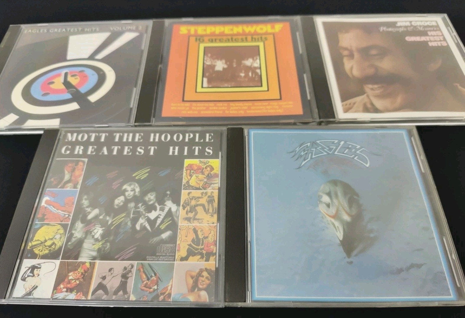 CD Lot Of 5 Rock Greatest Hits 1960's-1970's, Eagles, Steppenwolf, Jim Croce