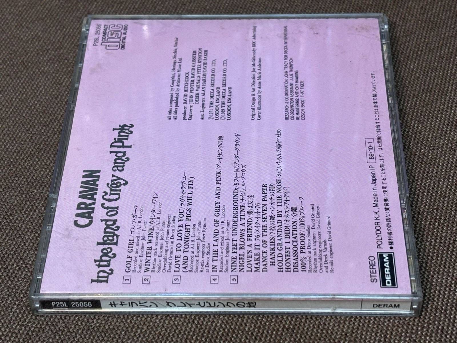 CARAVAN In The Land Of Grey And Pink JAPAN CD P25L-25056 -A1F11 1989 issue Dawn