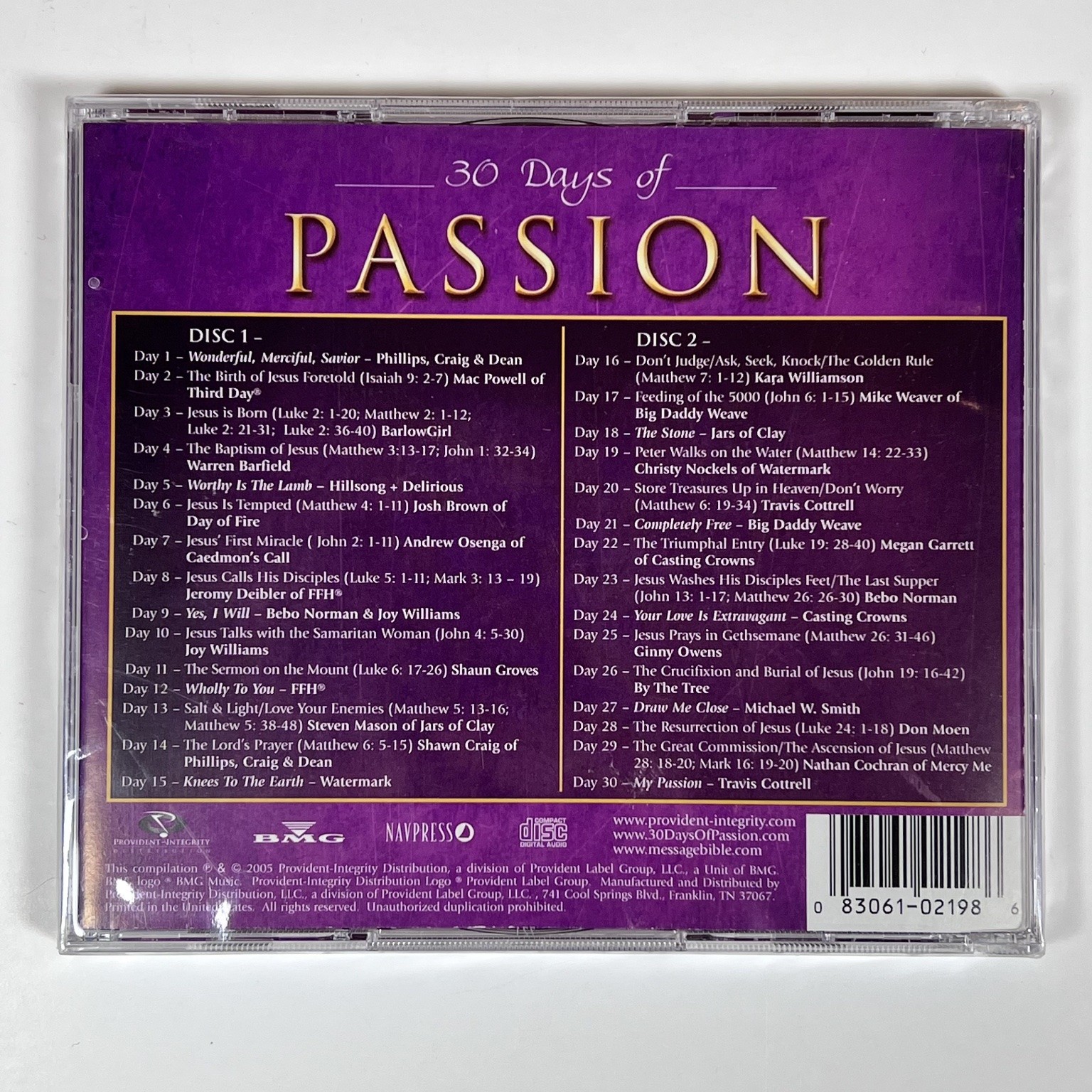 30 Days of PASSION 2 CD 2005 Christian Contemporary Worship Provident