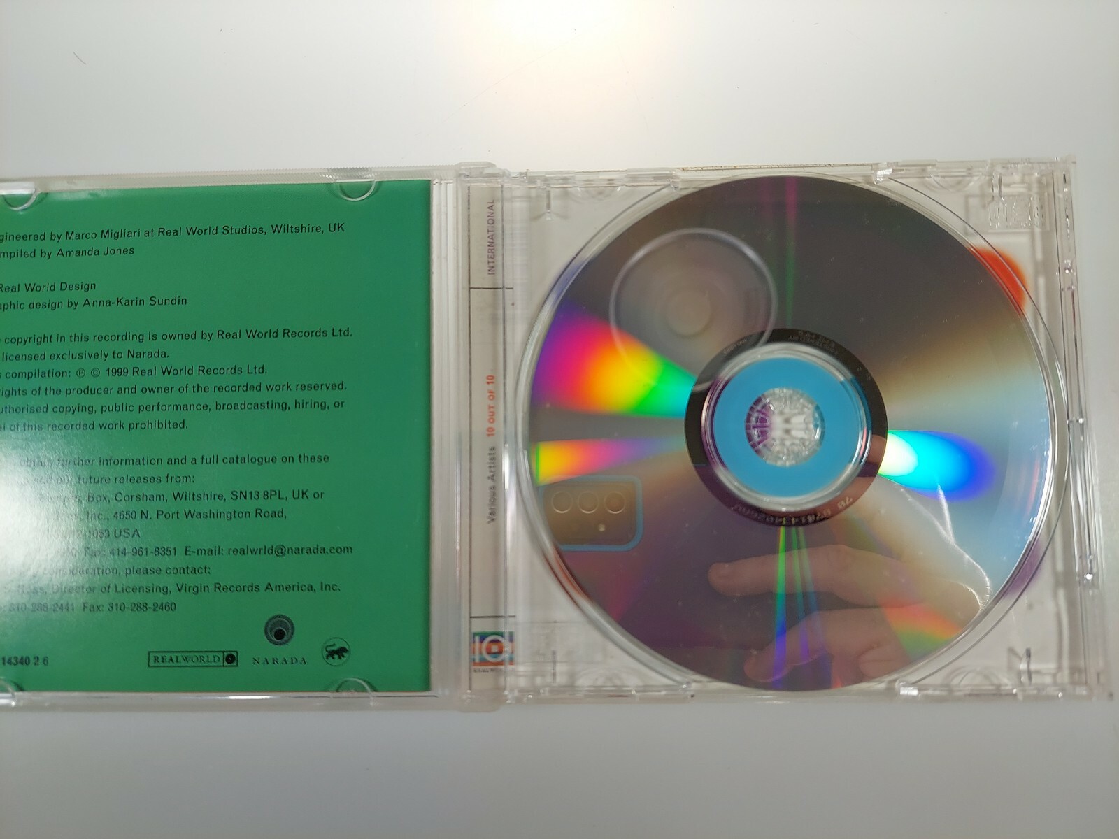 REAL WORLD RECORDS: 10 SONGS FROM 10 YEARS MUSIC CD, 10 V/A TRACKS