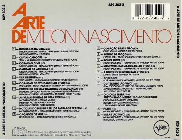 A Arte de Milton Nascimento by Milton Nascimento (CD, Verve)