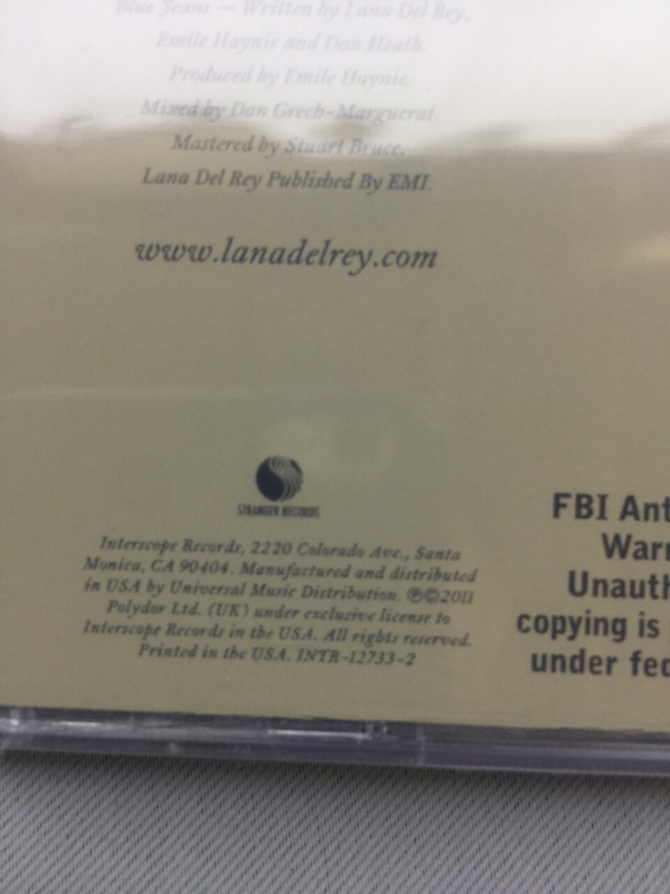 LANA DEL REY Video Games/Blue Jeans [CD, 2011] [2 TRACKS] RECORD STORE DAY !!NEW