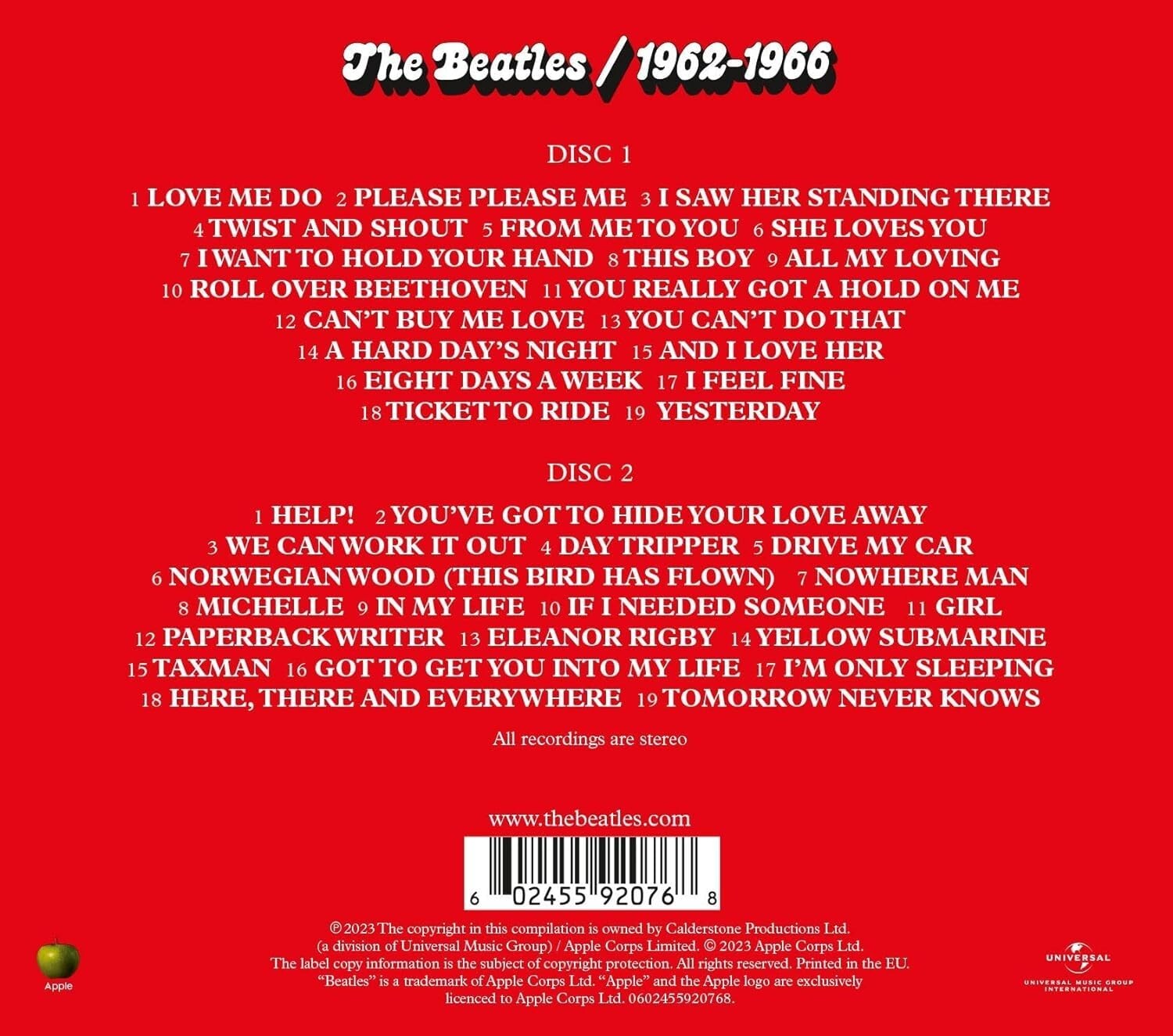 The Beatles 1962-1966 (The Red Album)/1967-1970 (The Blue Album) 4 CD Set [2023]
