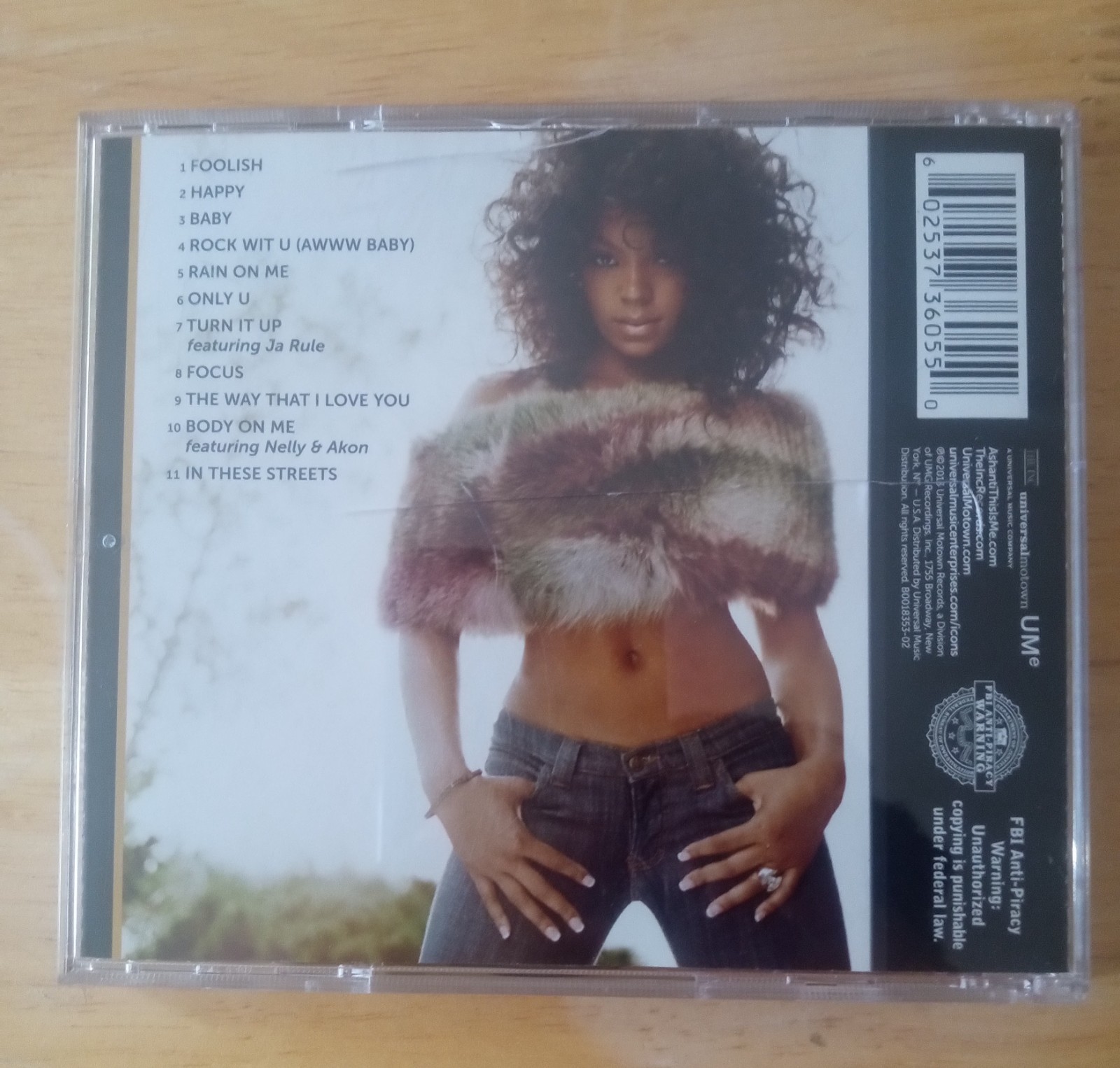 Ashanti cd 11 songs featuring Body on Me
