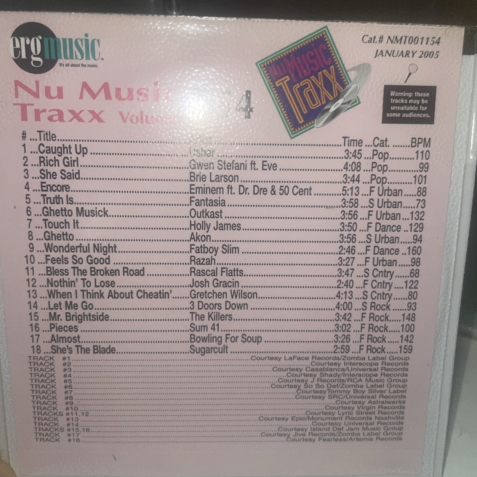 ERG Nu Music Traxx 154 January 2005 RARE