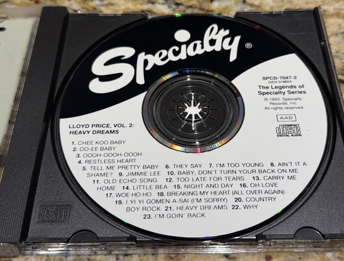 LLOYD PRICE Vol. 2: Heavy Dreams Audio CD Specialty Records