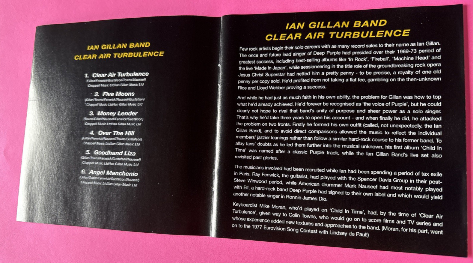 Ian Gillan Band – Clear Air Turbulence CD 1998 Reissue EX/NM