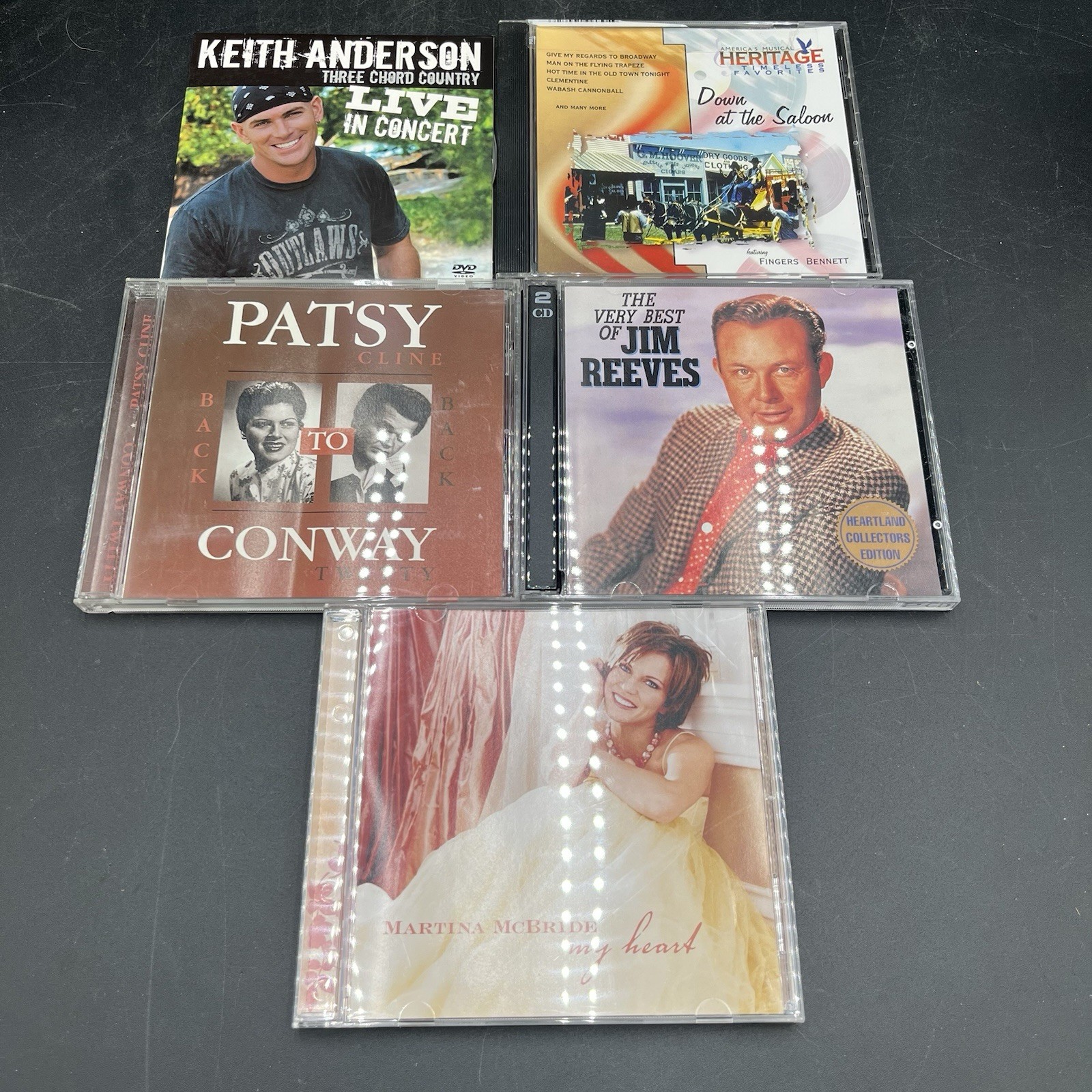 Lot Of 4 CDs & 1 ConcertDVD Jim Reeves Patsy Cline Conway Twitty Martina McBride