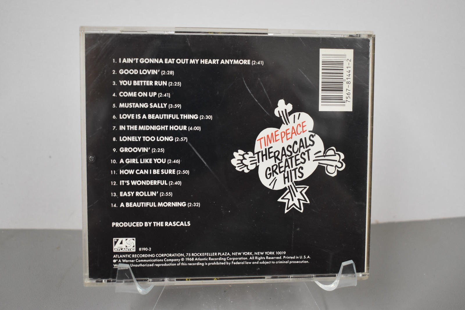 The Rascals - Time Peace : The Rascals' Greatest Hits (CD, Atlantic 8190-2) EX