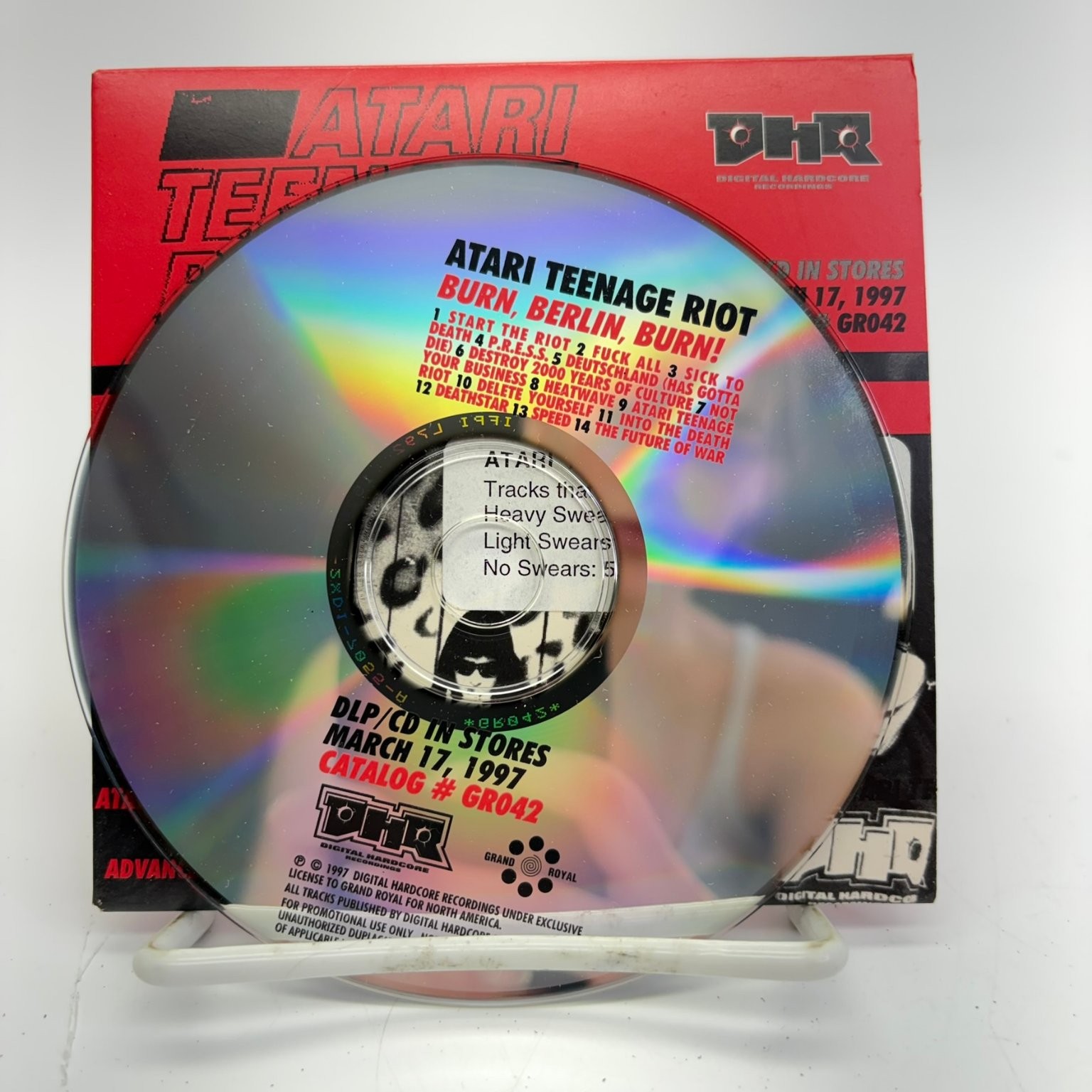 Atari Teenage Riot – Burn, Berlin, Burn! CD 1997 Advance Promo Digital Hardcore
